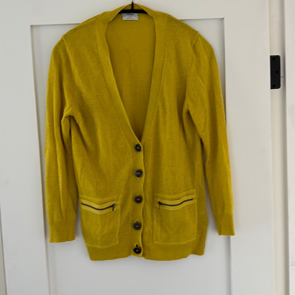 Madewell Wallace brand lightweight neon green/yellow Cardigan - size Small